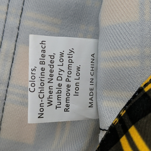 Womens Skirt Size Small Yellow Black Check Mini Pencil Zip Fly Button Belt Loops - Picture 8 of 8